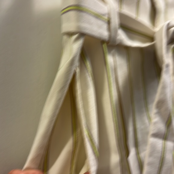 BANANA REPUBLIC NWT Paper-bag Linen Blend Shorts. Cream w/vertical stripes SZ 6 - Picture 5 of 6